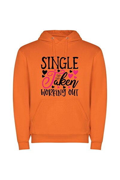 iLovePrints Single Fitness Line Formation Φούτερ με κουκούλα σε χρώμα Πορτοκαλί