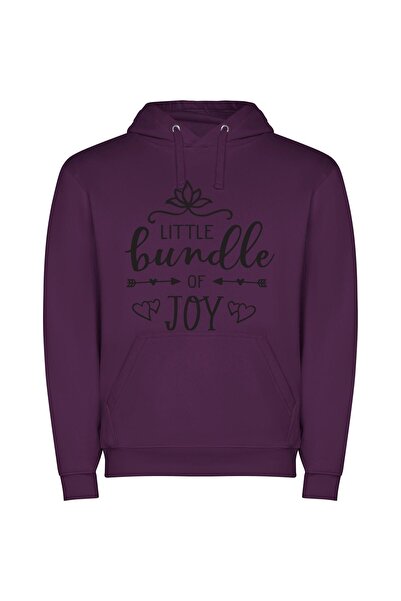 iLovePrints Joyful Bundle of Details Φούτερ με κουκούλα σε χρώμα Μωβ