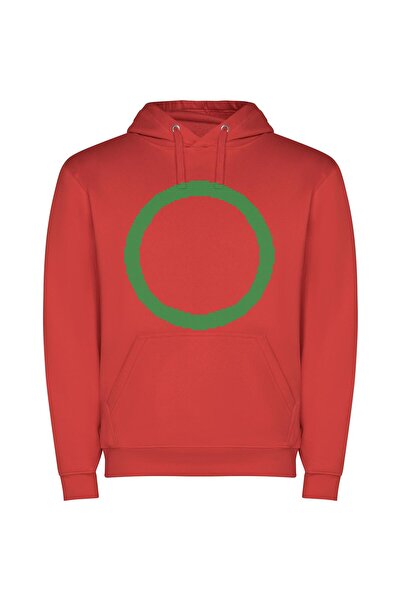 iLovePrints Circular Elegance: The Ouroboros Φούτερ με κουκούλα σε χρώμα Κόκκινο