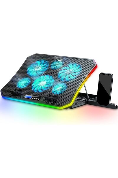 GENERAL TopMate C12 Laptop Cooling Pad RGB Gaming Notebook Cooler for Desk an...