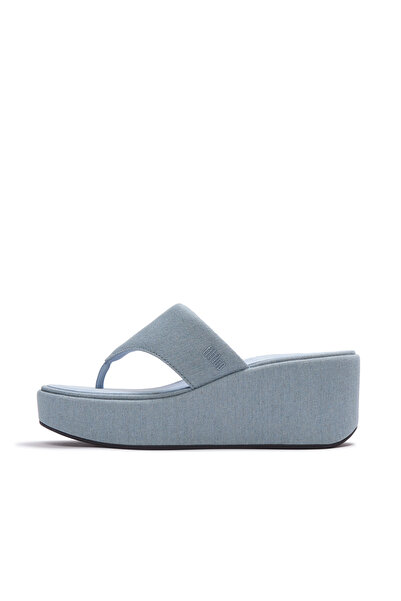 Fitflop Women's Platfforms Denim Wedge Toe-Post Sandals