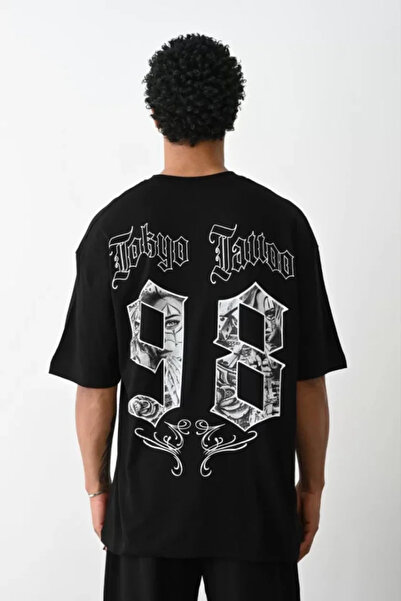 modi Unisex printed oversize t-shirt - black