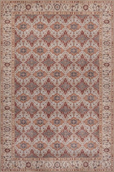 ARTLOOP Folk Krem Vintage Etnik Madalyonlu Klasik Desenli Dokuma Tabanlı Şöni...