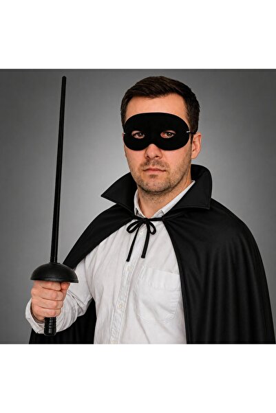 Generic Brand Bandit Costume Set – Black Mask, Cape, and Sword
