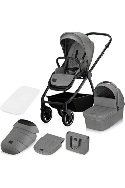 Lionelo Meril 2-in-1 Combi Pushchair with XL Carrycot & Seatpart, Offroad Whe...