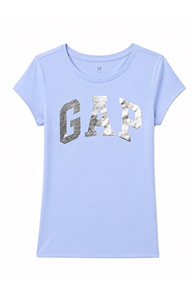 GAP Kids Gap Girls' Shiny Text Detailed T-Shirt Multicolor
