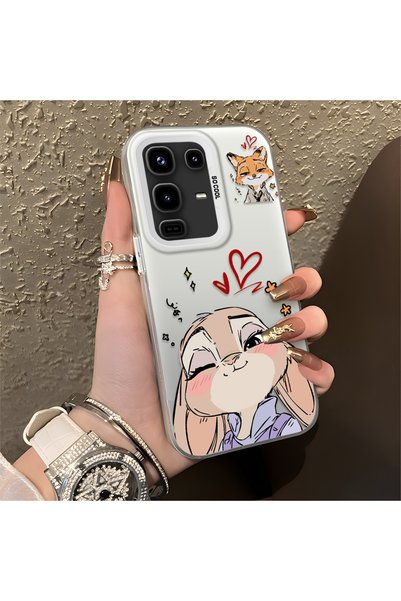 CHICASELUX حافظة مطبوعة بتصميم ثعلب وأرنب متوافقة مع Infinix Note 50، بتصميم ...