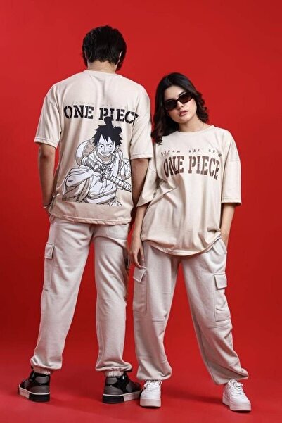 JANTIL MODA Unisex Front and Back Printed Crewneck Oversize T-Shirt - Short S...