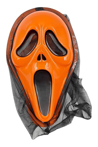 ReilaParty Lined Orange Scream Mask Ghostface Scream Ghost Face Halloween Cos...
