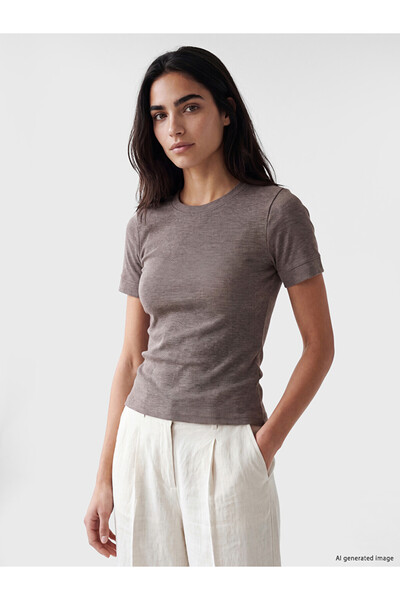LC Waikiki Brown Modal Blend Women's T-Shirt