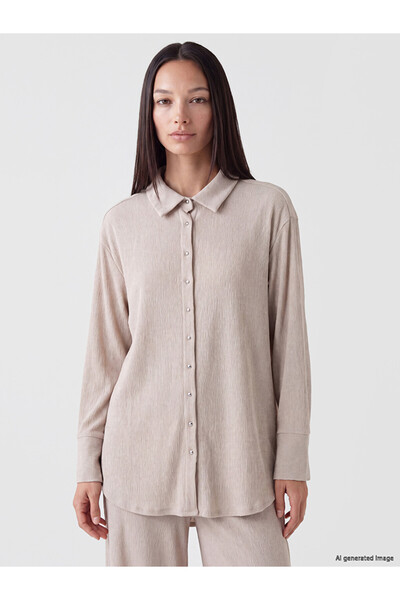LC Waikiki Gray Modal Blend Oversize Women's Shirt Tunic