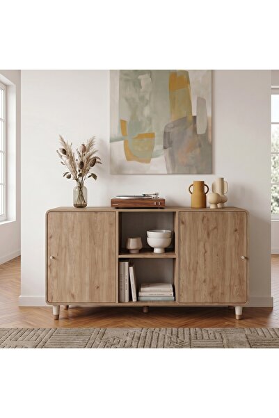 Mourah Home Doro Modern Console - 150.2 x 39 x 81 CM- Natural Oak - M.T.29781...