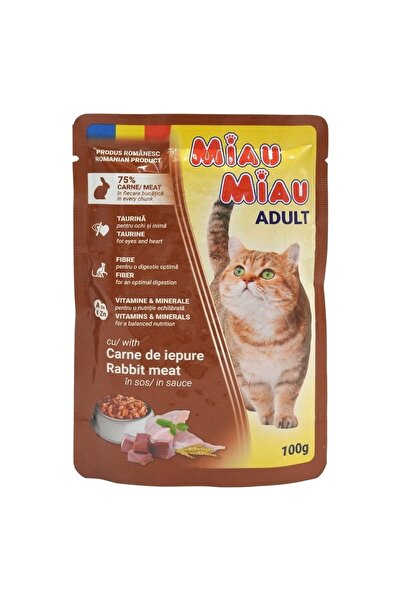 MIAU MIAU Pouch, Cat Food in Sauce, 100 g Rabbit in Sauce