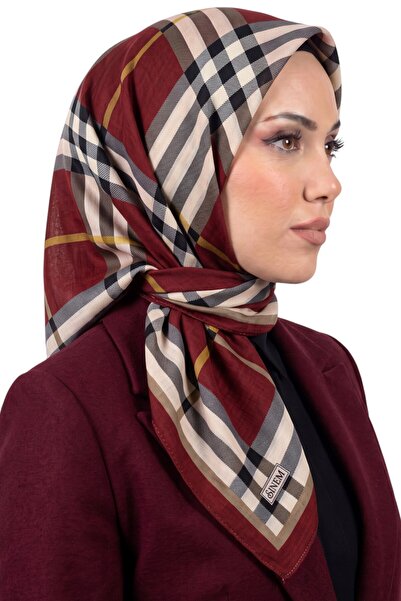 hadiora Women's Burgundy Plaid Patterned Cotton Stitched Writing Pad