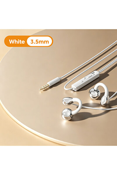 Choice3 3.5mm white Clip-on Wired Headphones Type C&3.5mm Stereo Earbuds Hand...