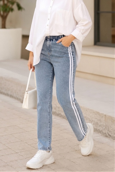 İmajButik Light Blue Buttoned Jeans