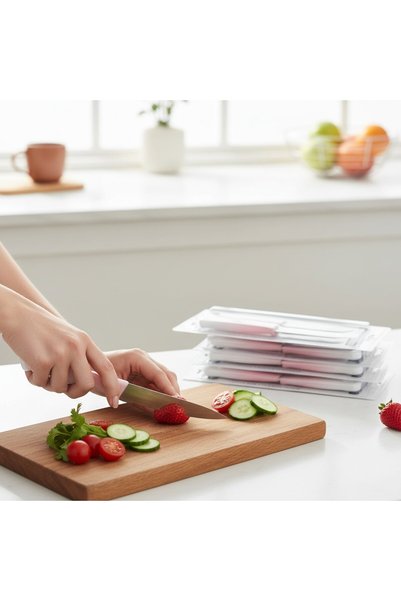 Generic Knife Set, 12-Piece Kitchen Knife Set, Super Sharp, Anti-Rust Stainless Steel Kitchen Knife Set-Pink