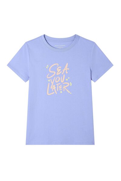 Giordano Women’s Cotton Crew Neck Printed Comfort Tee