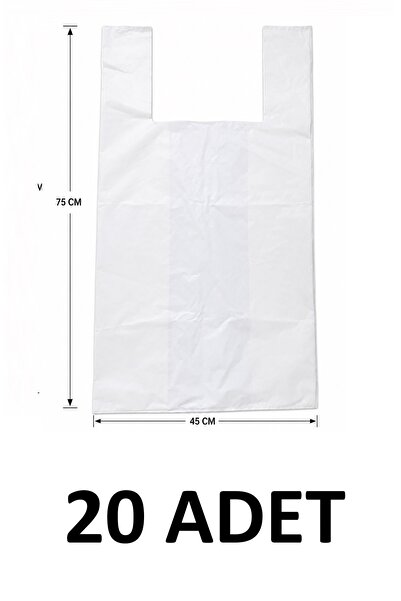 MTKardeşler 20 Pieces of 45X75 cm Thick Durable White Bags, Goods Transport B...