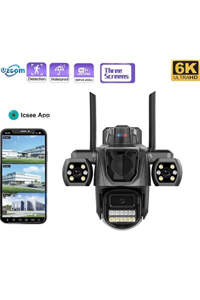 naniland.ro 360° Outdoor Security Camera, 3MP WiFi, 3 Lenses