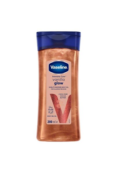 Vaseline زيت الجسم فانيلا جلو بلمعة مشرقة من فازلين - 200 مل