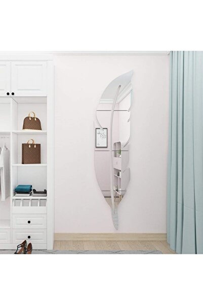 Generic 3D Acrylic Mirror Wall Decor Stickers, 11.8x49.2 Inches Feather Shape...