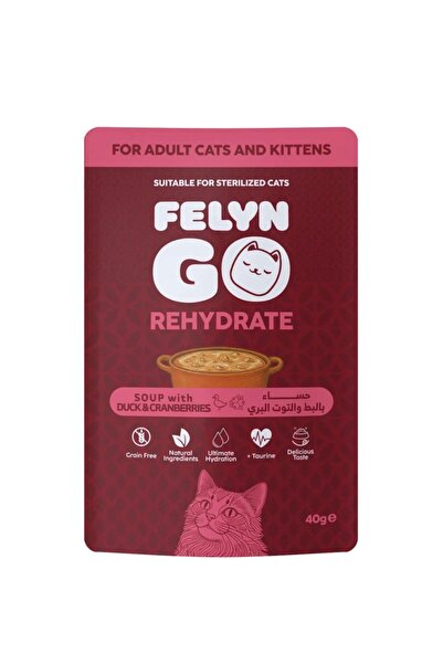 FelineGo كرتون فيلاين قو شوربة ترطيب للقطط مع بط وتوت بري 40جم 12 ظرف