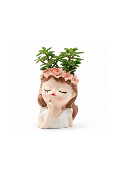Generic Beram Little Fairy Girl Flower Pot Think White Polyresin Decorative S...