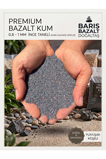 Barış bazalt doğaltaş Premium Siyah Bazalt Kum 10 KG - 0.8-1 mm Doğal Siyah Akvaryum Kumu