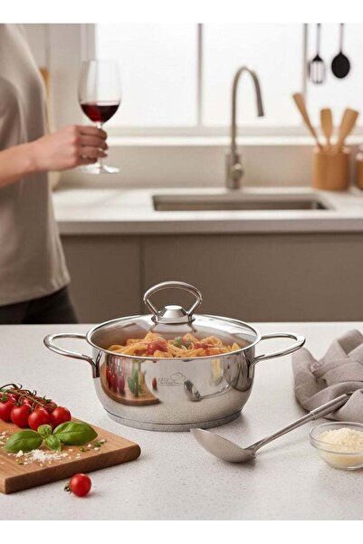 Easy Cooking Stainless Steel Cooking Pot 12cm Silver 18/10 (Made in Turkey)