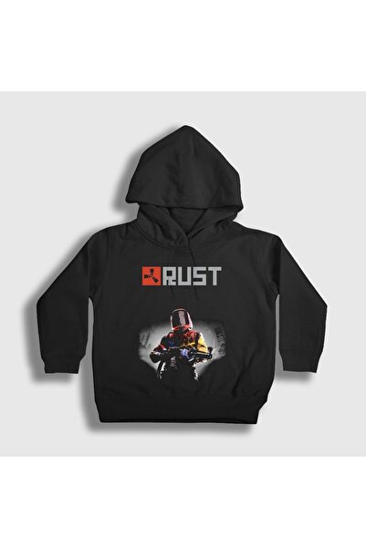 Presmono Unisex Kids Black Cover Game Rust Hooded Sweatshirt 616593Tt