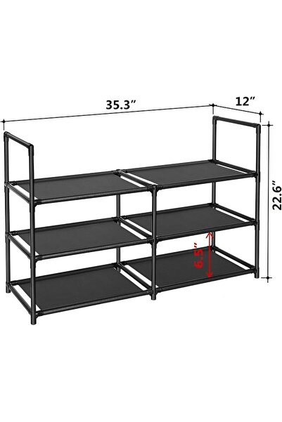 DMG TECH DMG 3-Tier Shoe Rack Organizer, Space Saving Shoe Shelf Holds 12-15 ...