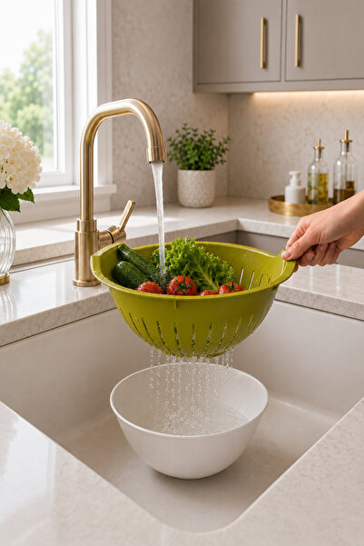 Sariva Home 3 Lt Bowl Strainer Fruit and Vegetable Washing Bowl Set of 2 Prac...
