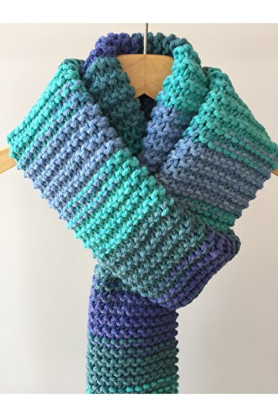 Mora Knit Atkı El Örgüsü % 49 Yünlü Özel İplik Unisex Atkı (23x230cm 425g)