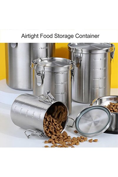 Gernie Pet Food Storage Container, Stainless Steel Airtight Canister Leakage ...