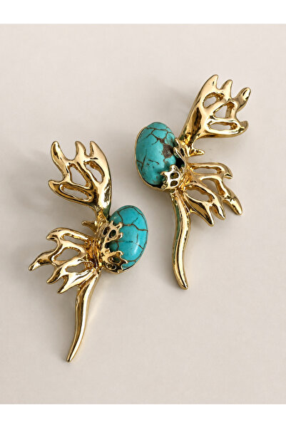 tones official Blue Turquoise Color Angel Wing Earrings