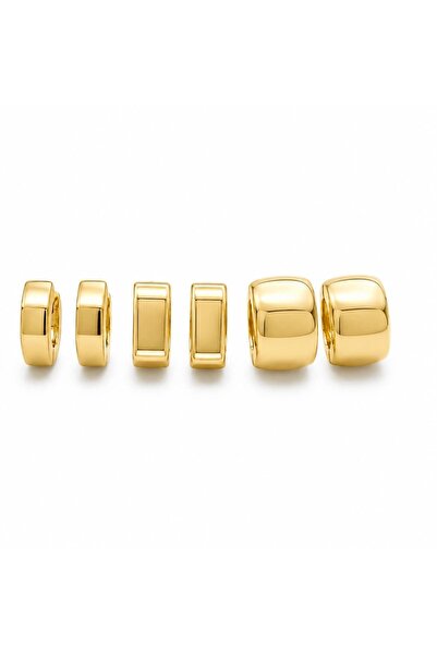CHARMLUCKY Cornered Hoop Earring Set