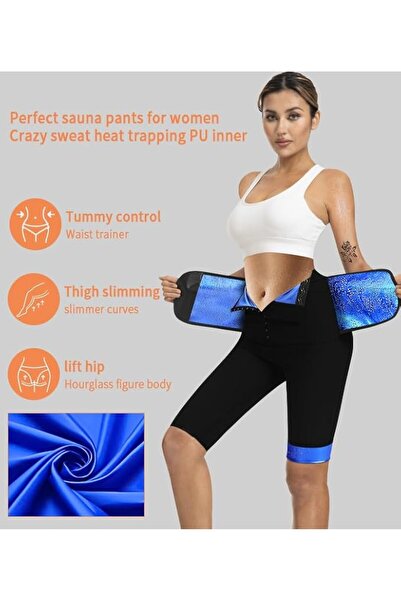 GENERAL Sauna Pants Women Sweat Capris Slimming Leggings,Mesh Crotch,High Wai...