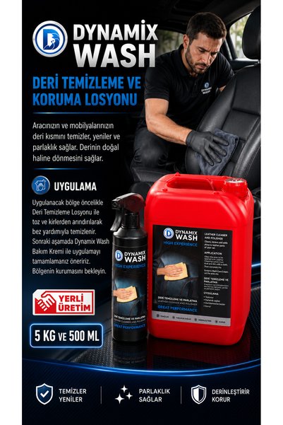 dynamix wash Deri Temizleyici ve Koruyucu 5 KG ve 500 ML