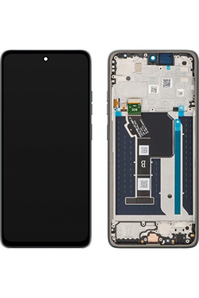 Motorola Γνήσια Οθόνη Και Μηχανισμός Αφής με Πλαίσιο Γκρι Moto G56 (Service P...