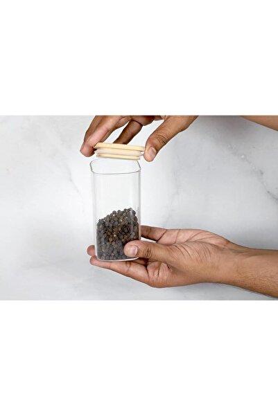 VILON 330ML 12oz 12-Piece Glass Spice Jars Set with Bamboo Lids & White Vinyl...