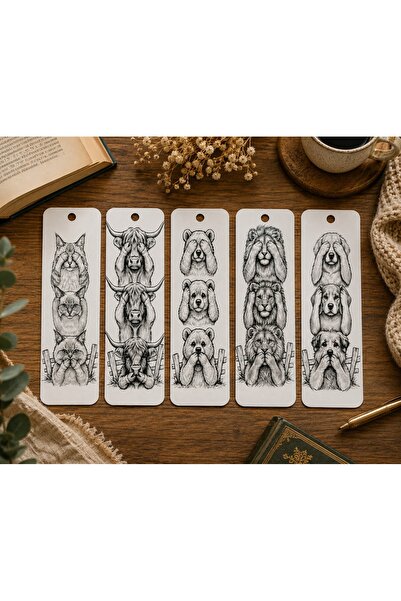 OEM Semne de Carte 3D cu Animale Simpatice – Set 5 Bucăți, Plastic