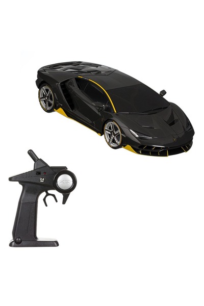 OEM Lamborghini Centenario RC negru cu detalii galbene, scară 1:12 / Jucărie ...
