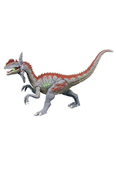 OEM Dino Dilophosaurus de 35cm cu efecte sonore și luminoase - Include 2 bate...