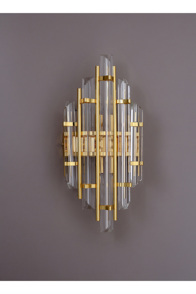 Elite Lighting Helena Cam Modern Gold Renk Elektrikli Duvar Apliği
