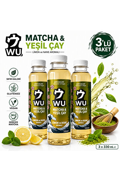 WU Matcha & Yeşil Çay Limon Aromalı Soğuk Çay 330 mlx 3