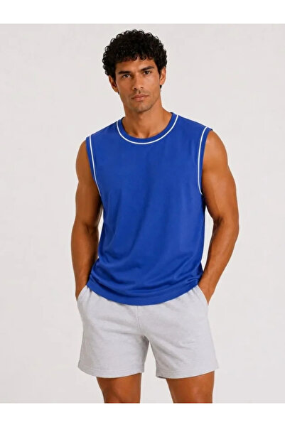 Beruflic Men's contrast trim sleeveless tank top crew neck summer basic tank top
