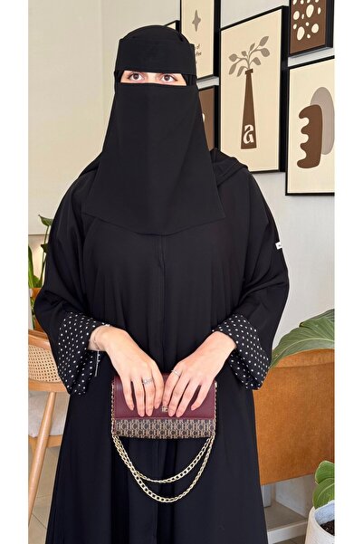 EKEA ABAYA عباية زهور العملية بقماش ملكي كوري وأكمام منقطة أنيقة بقصة نصف كلوش