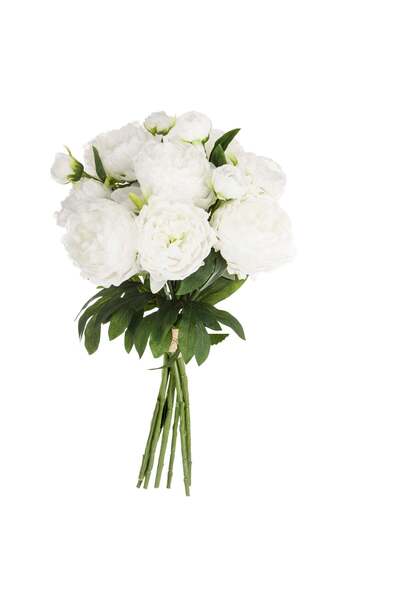 Atmosphera Buchet cu 13 bujori artificiali - Alb, H.50 cm