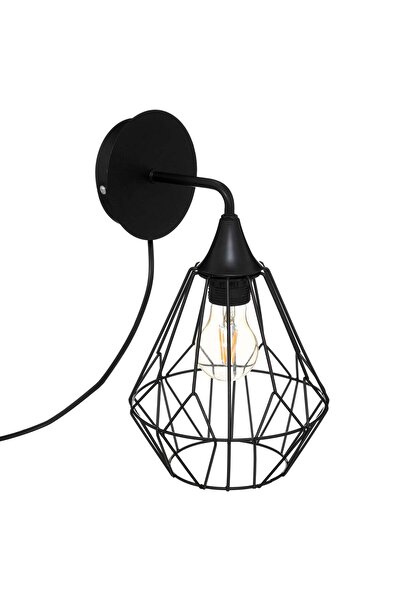 Atmosphera Aplică de perete "Flave" - Metal negru, D.19 cm